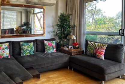 Quiet living room with natural light and seating