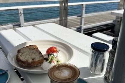 Coffee and breakfast beside the water at The Boathouse, Balmoral Beach.